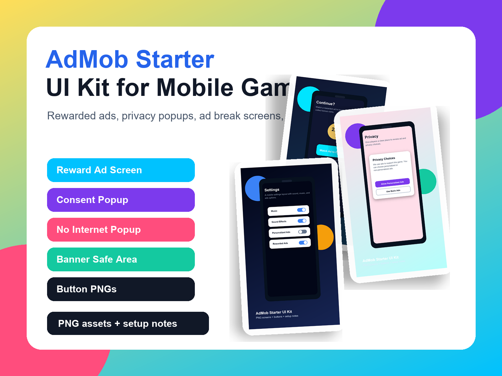 AdMob Starter UI Kit for Mobile Games
