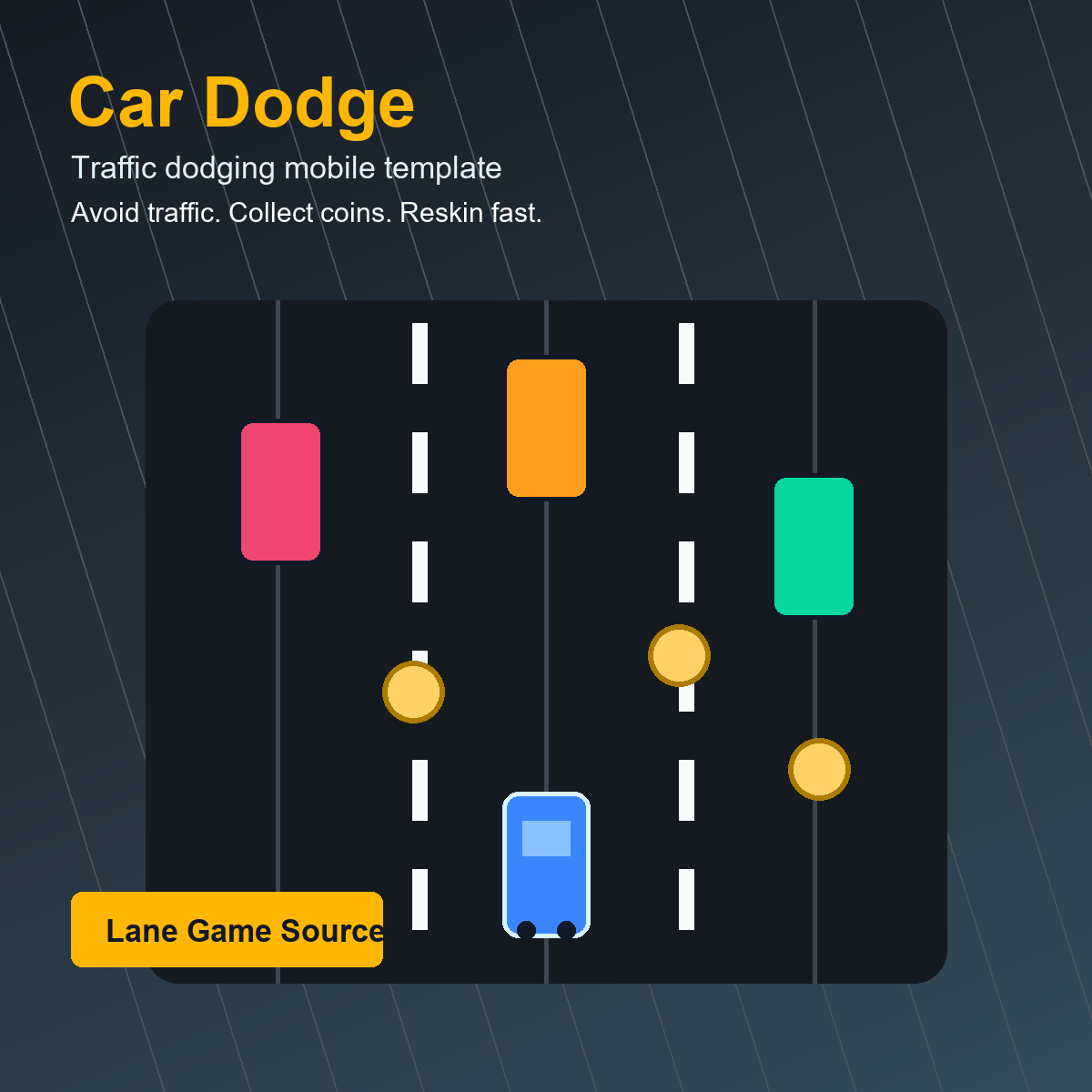 Car Dodge Mobile Game Template
