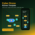 Cyber Drone Runner Mobile Game Template