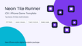 Neon Tile Runner iOS Game Template, iPhone Godot 4 Source Code, Mobile Reskin App Template
