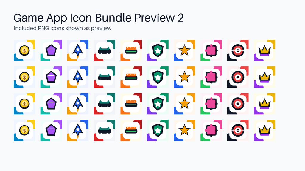 100 Mobile Game App Icons Bundle, Game Icon Pack PNG, Android Game Asset Kit