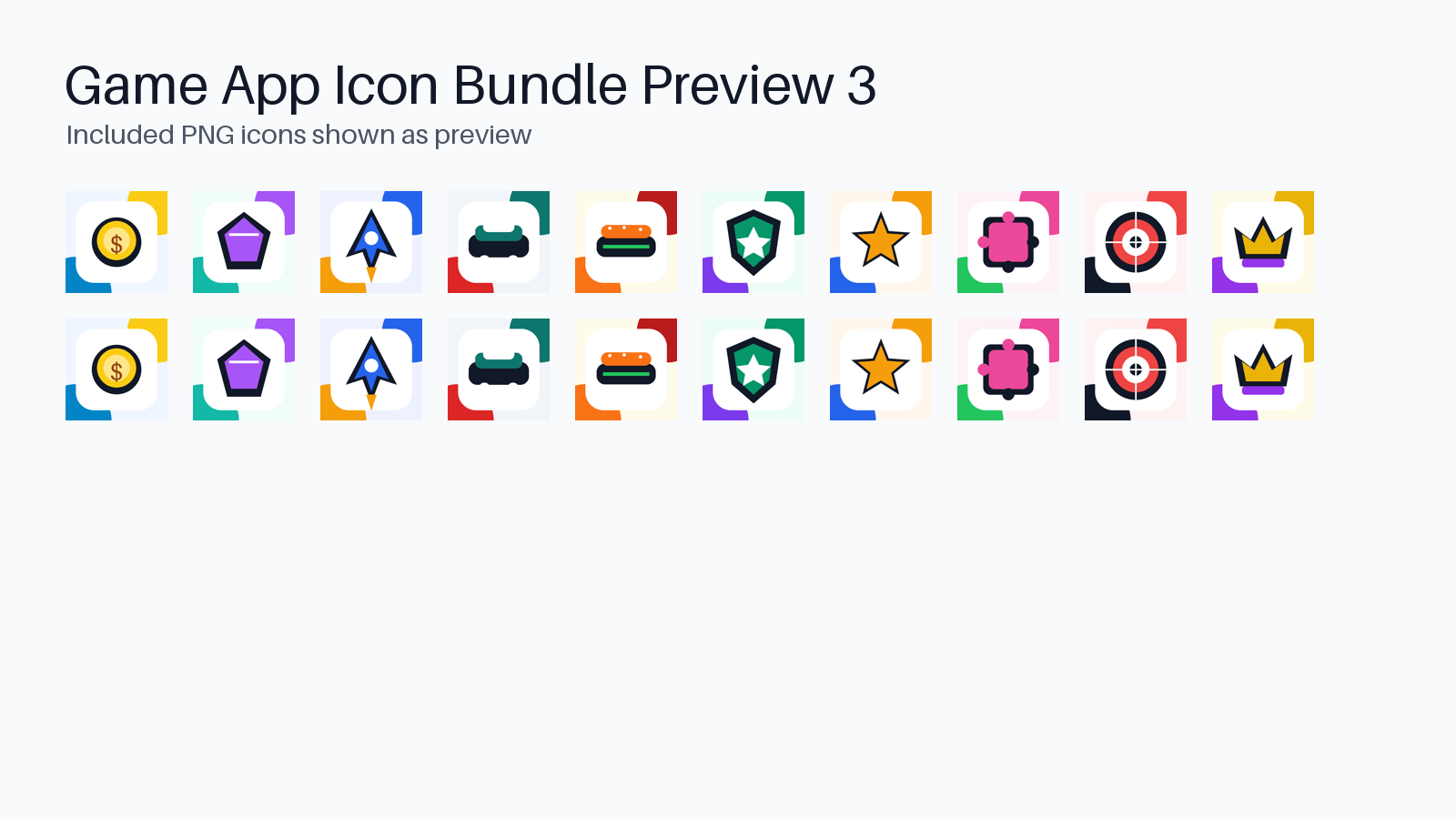 100 Mobile Game App Icons Bundle, Game Icon Pack PNG, Android Game Asset Kit