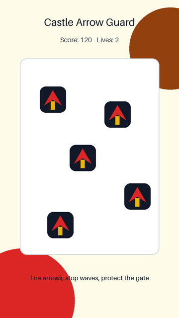 Castle Arrow Guard iOS Game Template, iPhone Godot 4 Source Code, Mobile Reskin App Template